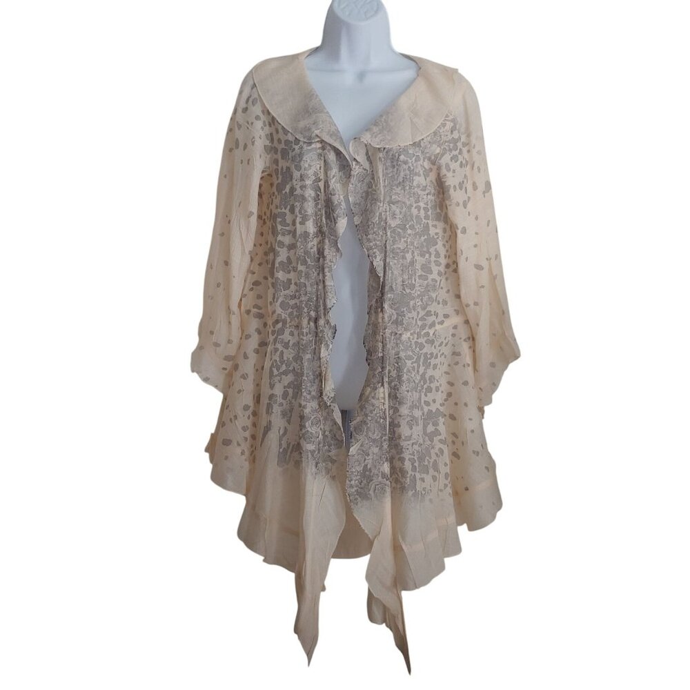 ORIGAMI CARDIGAN KIMONO RUFFLE DUSTER BOHO FLORALFAIRY ROMNTIC S/M